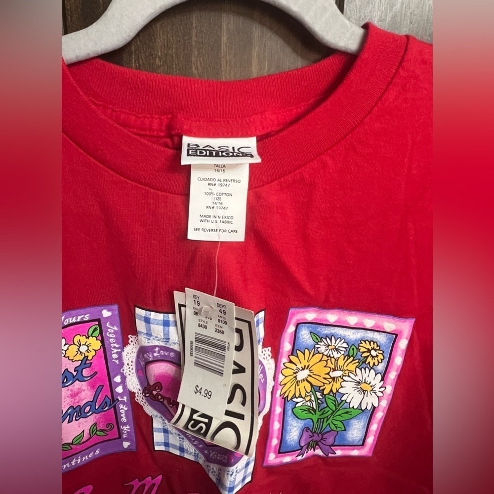 Vintage Valentine’s Day Tee-NWT-Size:Large-Basic Edition - Picture 5 of 10